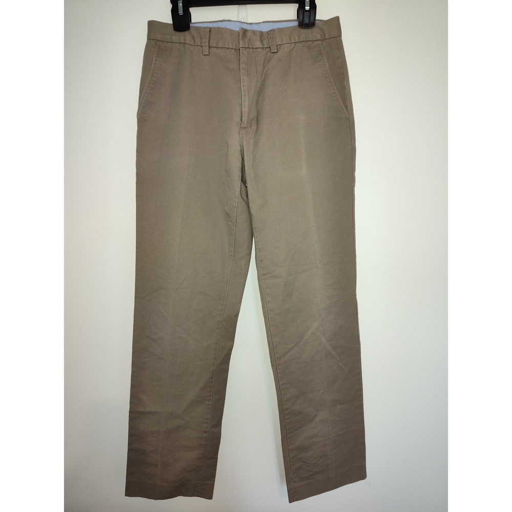 J.Crew Mens Essential Chino Pants 32x34 Khaki Tan Straight Leg Cotton Twill